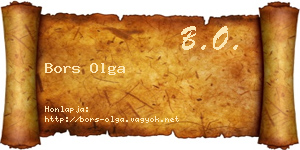 Bors Olga névjegykártya