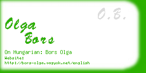 olga bors business card